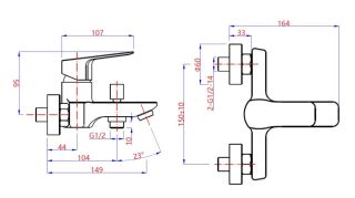 Смеситель для ванны Paini Viva Style P4CR111 хром